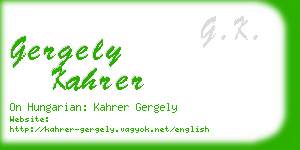 gergely kahrer business card